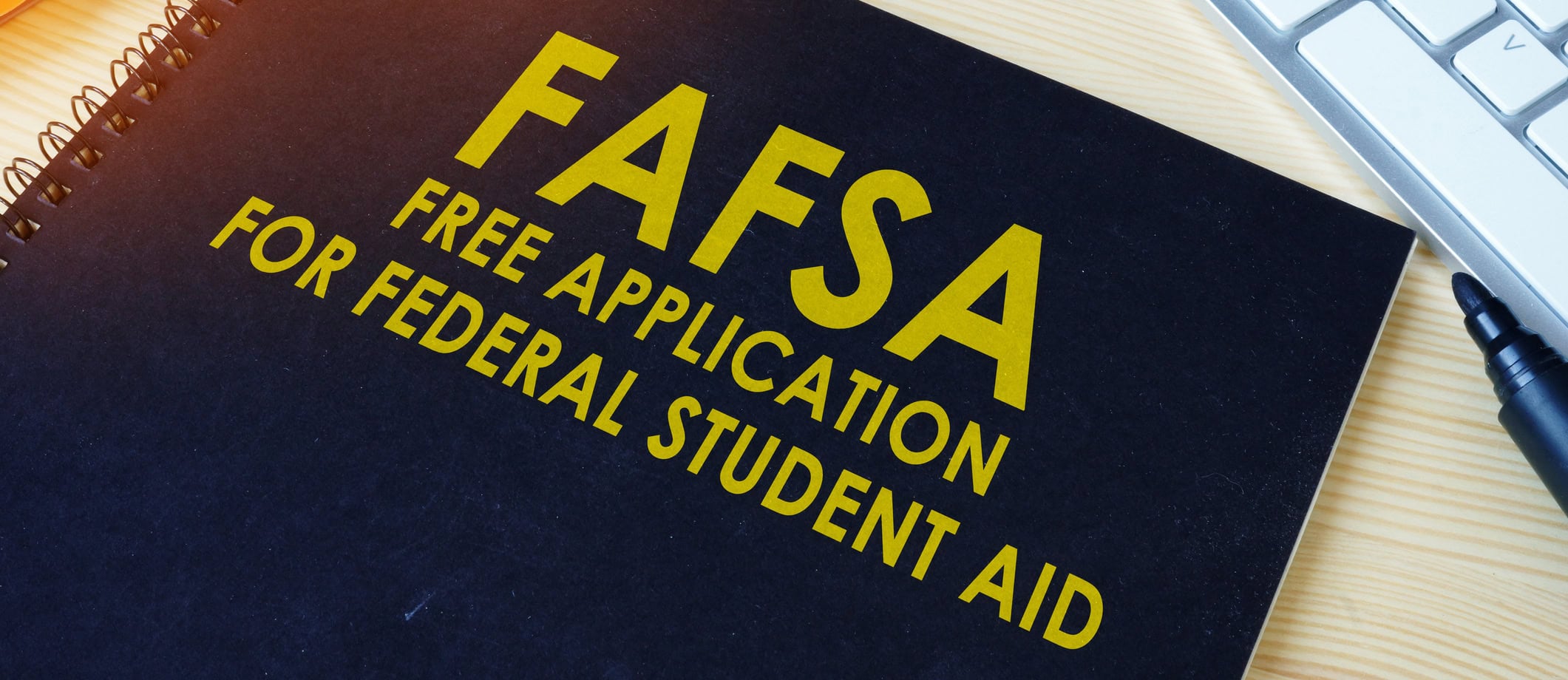 FAFSA on front of notebook