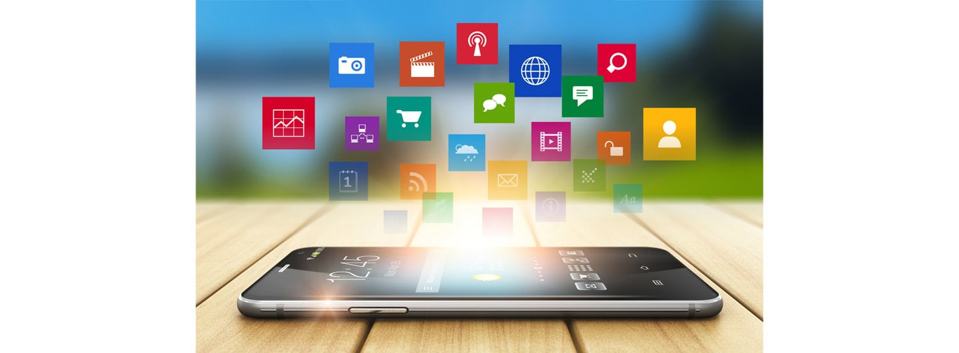 Phone with app icons