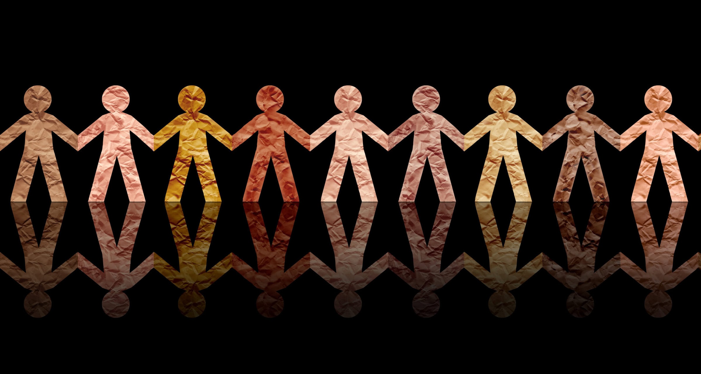 Illustration of paper cut out of diverse people