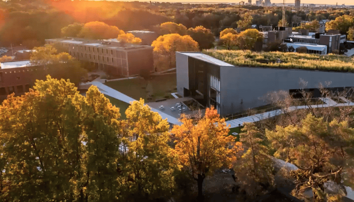 University of Hartford aerial campus view