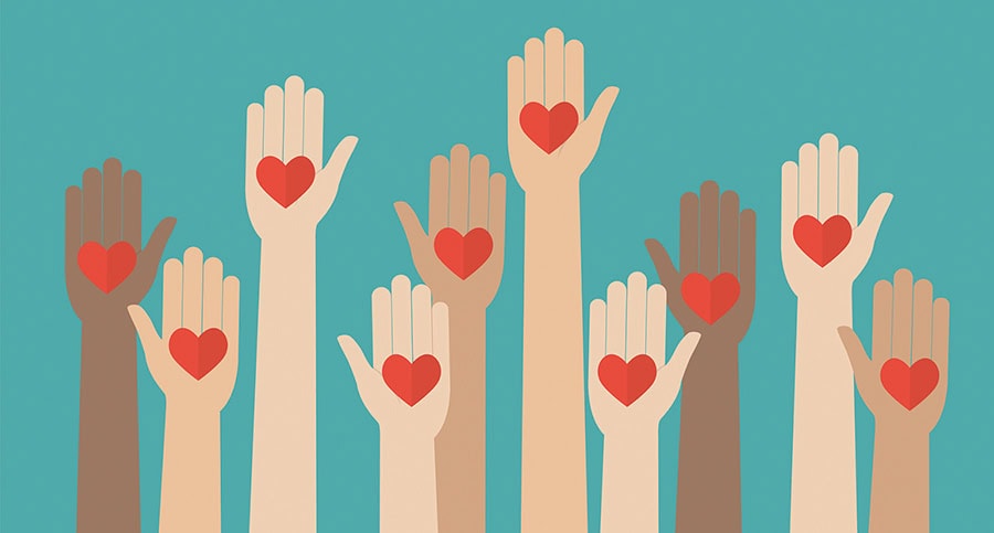 Raised hands volunteering
