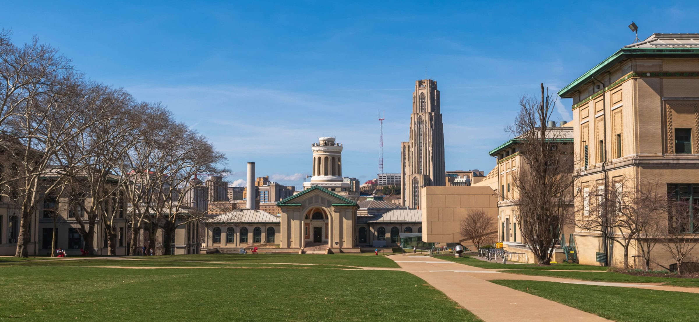 Pittsburgh, Pennsylvania, USA March 4, 2024 Buildings on the campus of Carnegie Mellon University on a sunny winter day