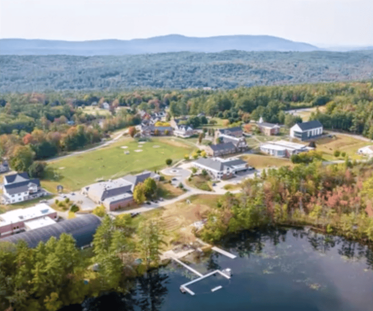Aerial view of a boarding school campus