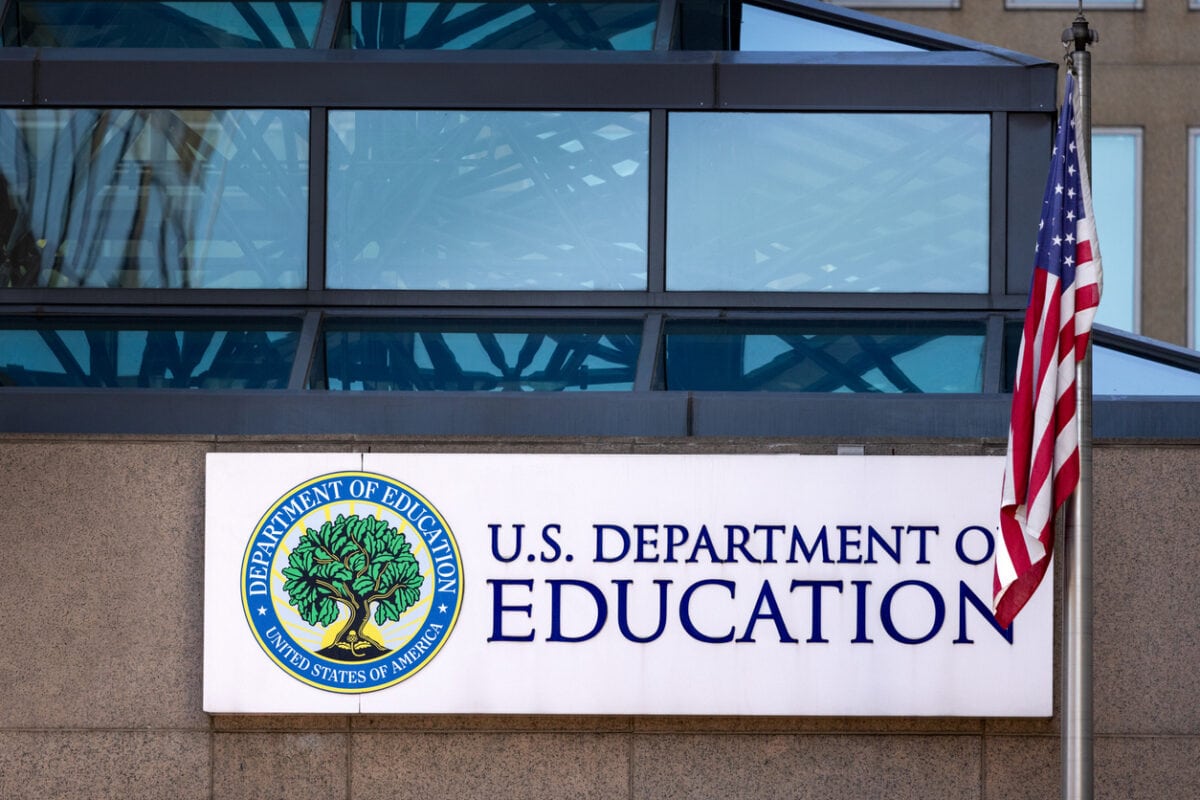 December 29, 2024, Washington, DC: Department of Education building in Washington, DC with American Flag